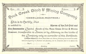 Rock Creek Ditch and Mining Co.